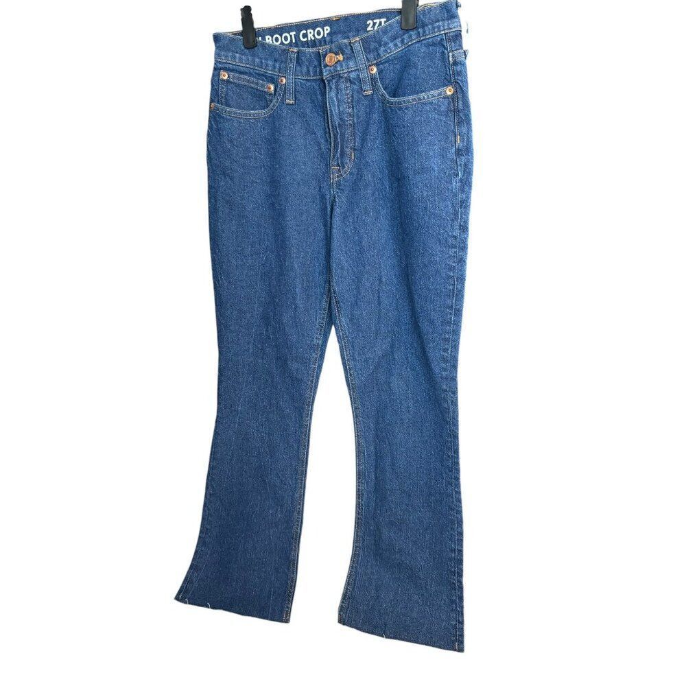 J.Crew Womens Denim Demi Boot Crop Jeans Size 27T Cotton & Lycra Blue